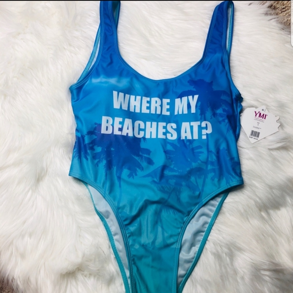 Where my beaches at? Ombre blue monokini